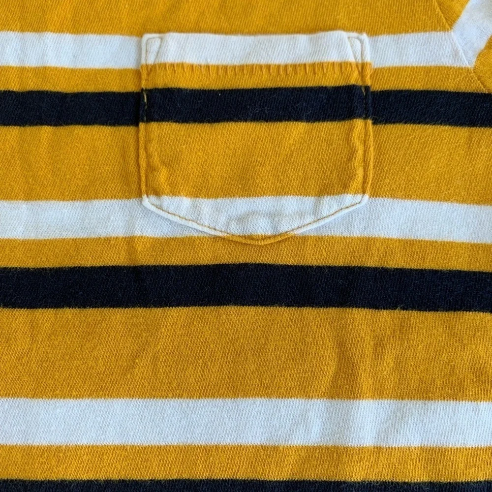 Gap Yellow Striped Pocket Tee sz 2